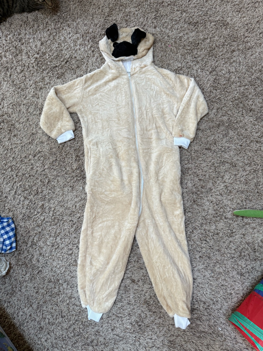 Pug/dog kids Halloween costume full zip suit (7-9 yr)